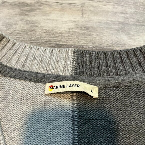 Marine Layer Gisel Oversize Contrast Sweater In Vapor/Pavement (Greys), Large - Picture 5 of 11